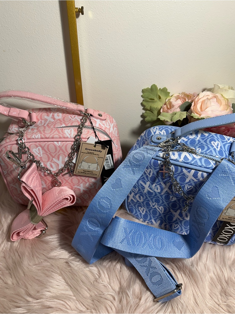 Bundle XOXO crossbody Bag - Pink and blue